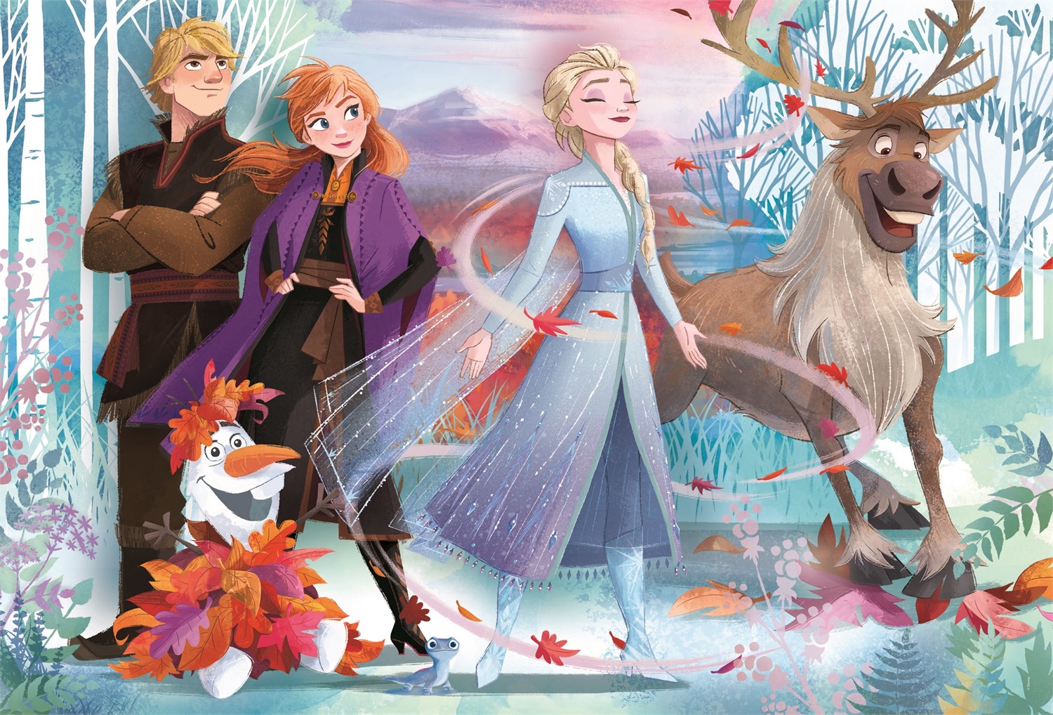 Clementoni Supercolor Puzzle - Disney Frozen 2, 24 Maxi Pezzi, Dimensione 62 x 42 cm, Puzzle per Bambini