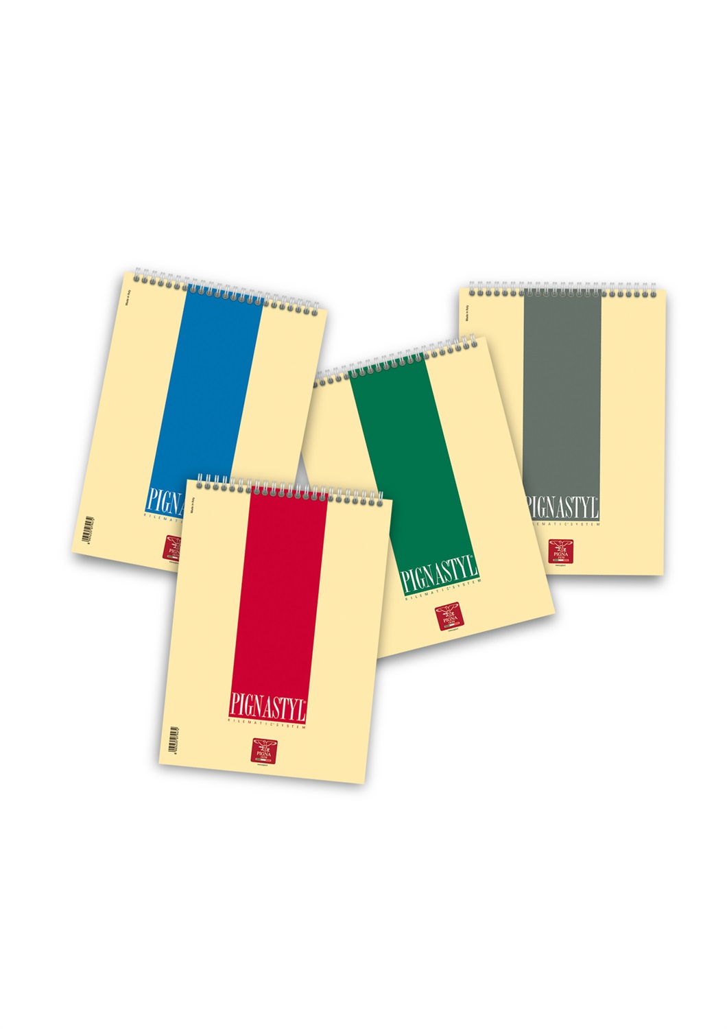 Pigna Blocco Pignastyl Spiralato A4 - 60 Fogli - 1 Rigo - Carta 80 g/mq - Copertina Goffrata