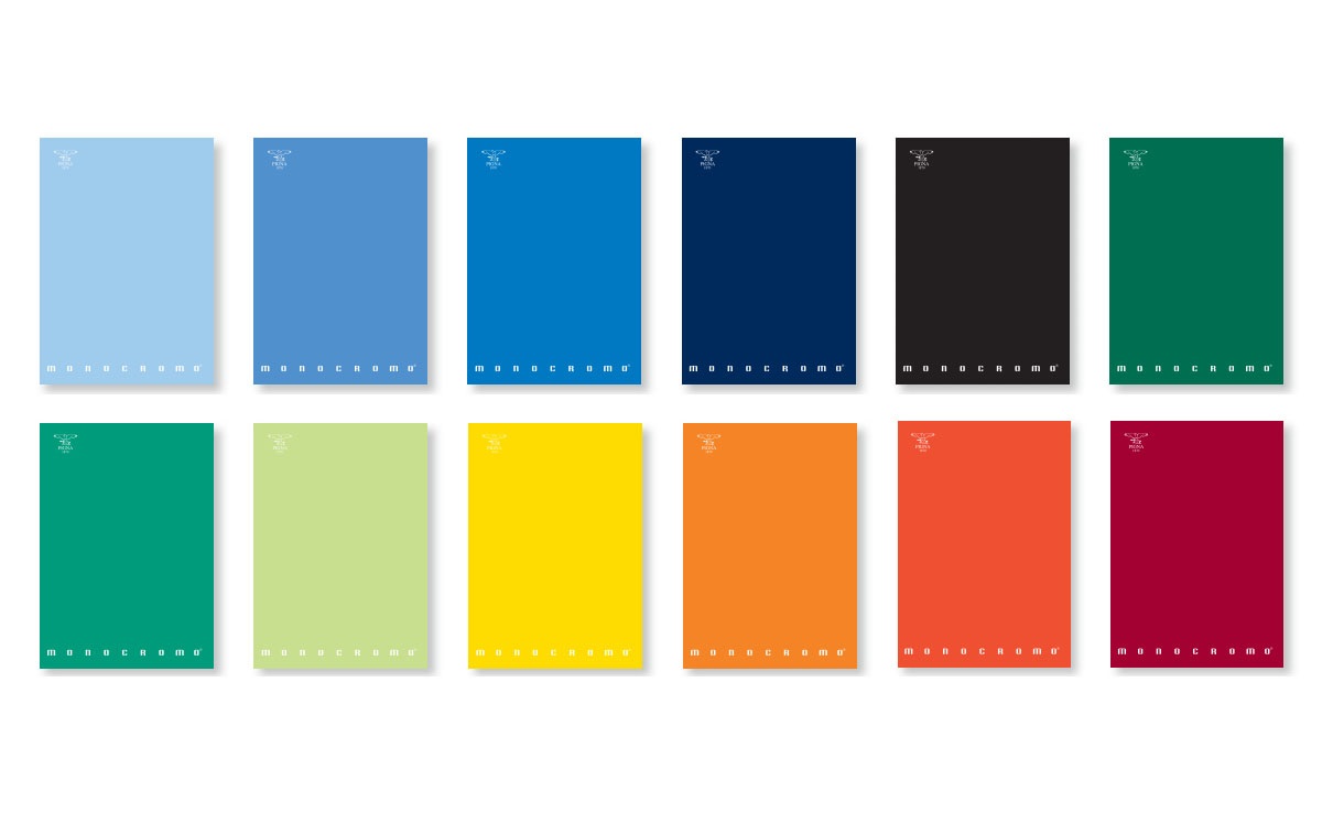 Pigna Quaderno Monocromo A5 - 40 Fogli Quadretti 4mm, Copertina Colorata, Confezione da 10