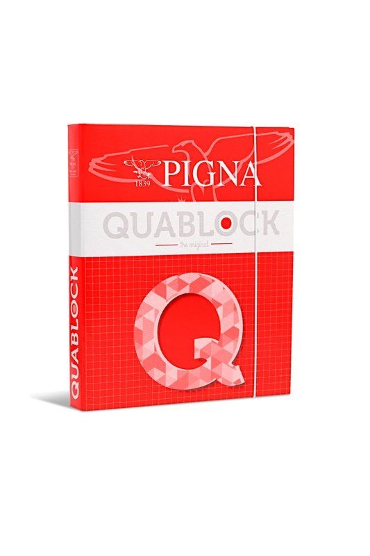 Pigna Raccoglitore ad Anelli Quablock A4 - 26x32 cm - 4 Anelli - Dorso 4 cm - Colori Assortiti