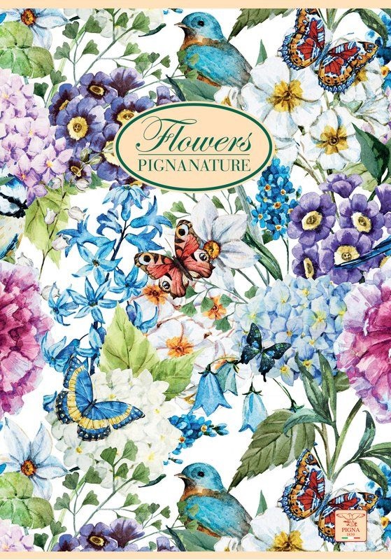 Pigna Maxi Quaderno Nature Flowers A4 1R 42 Fogli 80g/mq Confezione da 10 Pezzi