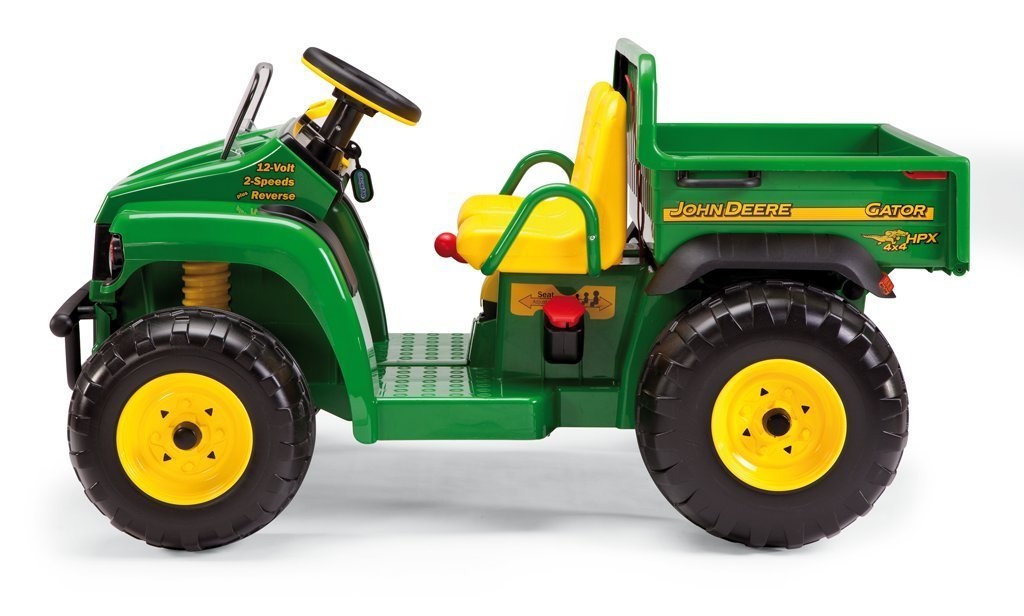 Peg Perego John Deere Gator HPX - Trattore Elettrico Cavalcabile per Bambini dai 3 Anni, 2 Posti, Batteria Ricaricabile da 12V, Cassone Ribaltabile e Clacson