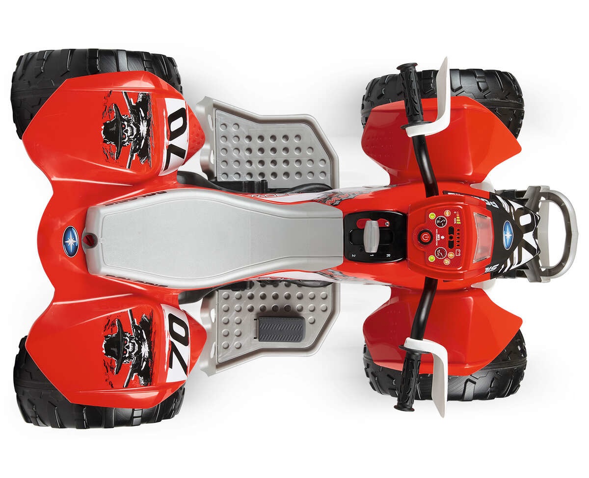 Peg Perego Polaris Outlaw 330W - Quad Elettrico Cavalcabile per Bambini dai 3 Anni, con Batteria Ricaricabile da 12V, Cruscotto Multifunzione, Musica, Luci e Suoni