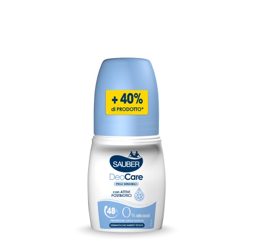 Sauber DeoCare Roll-on Deodorante 70 ml - Alta Efficacia, Senza Alcool, Per Pelli Sensibili