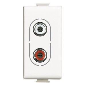 BTicino AM4281 Presa Audio Video con 2 Connettori RCA Colore Bianco - 1 Modulo Serie Matix