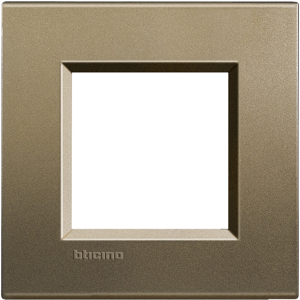 BTicino Livinglight Placca Quadra 2M Rettangolare Metallo Bronzo Metallizzato