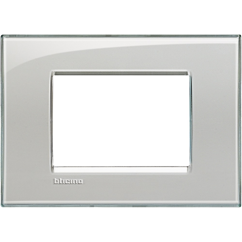 BTicino LNA4803KG - Placca quadra 3 posti in tecnopolimero grigio ghiaccio