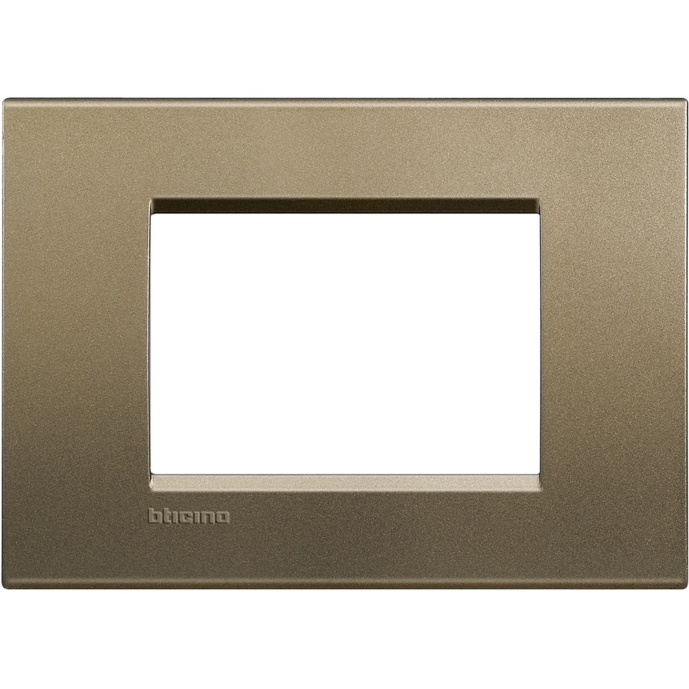 BTicino Living Light LNA4803SQ Placca 3 Moduli Quadrata in Metallo