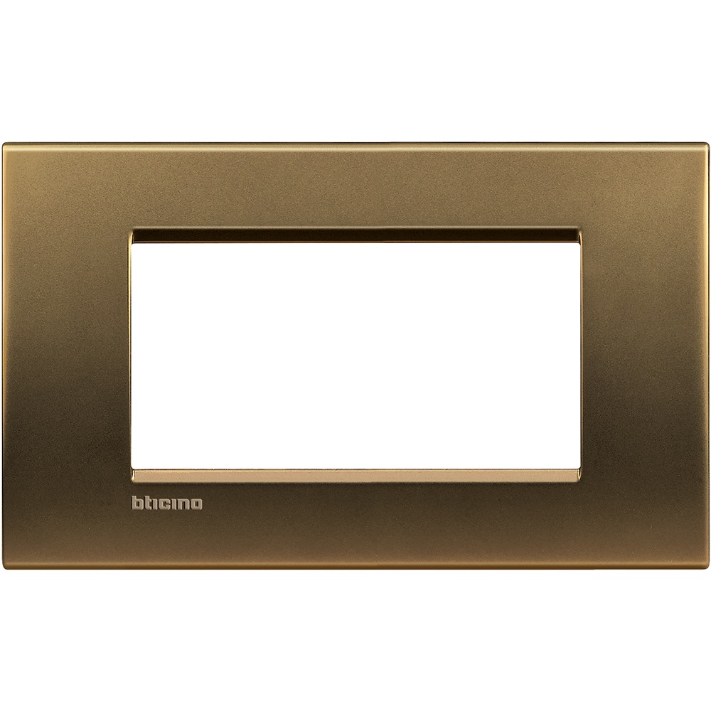 Legrand / BTicino LNA4804BZ Placca quadra 4 moduli in bronzo lucido - Metallo