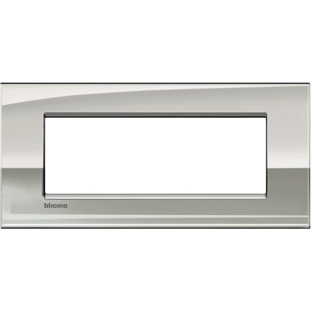 Bticino LNC4807PL Placca Livinglight Air 7 Moduli Palladio Lucido - Spessore 3,5 mm