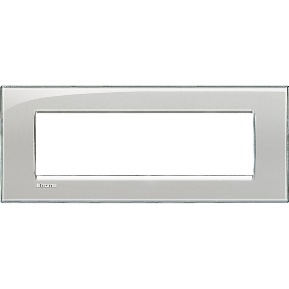 BTicino LNA4807KG Placca Quadra 7 Moduli Grigio Ghiaccio in Tecnopolimero - Serie Livinglight