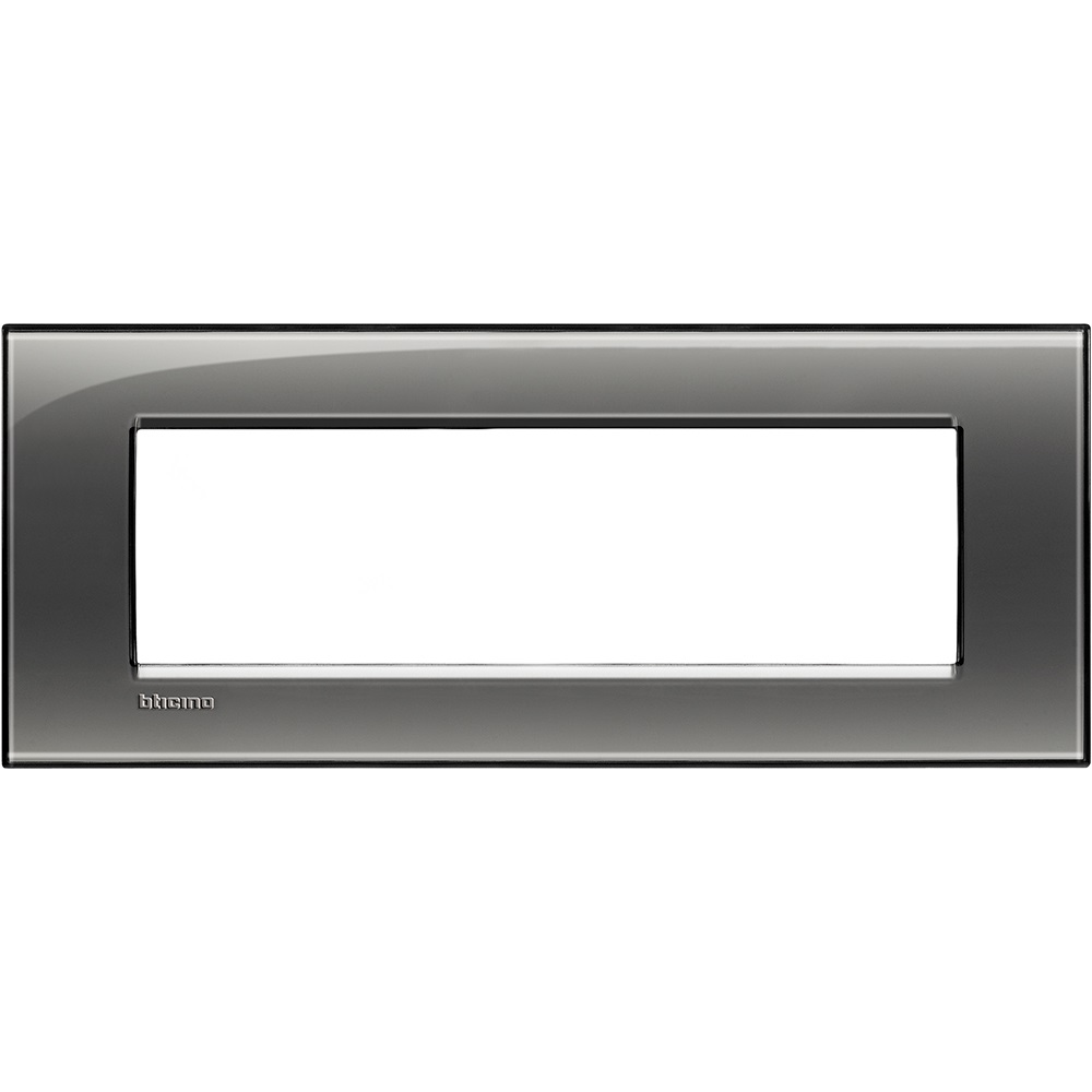 BTicino LNA4807KF Placca Living Light 7 Moduli Rettangolare Fumo di Londra in Tecnopolimero