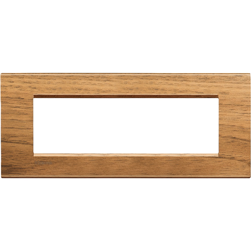 BTicino LNA4807LNC Placca quadra 7 moduli in legno massello noce - Serie Livinglight