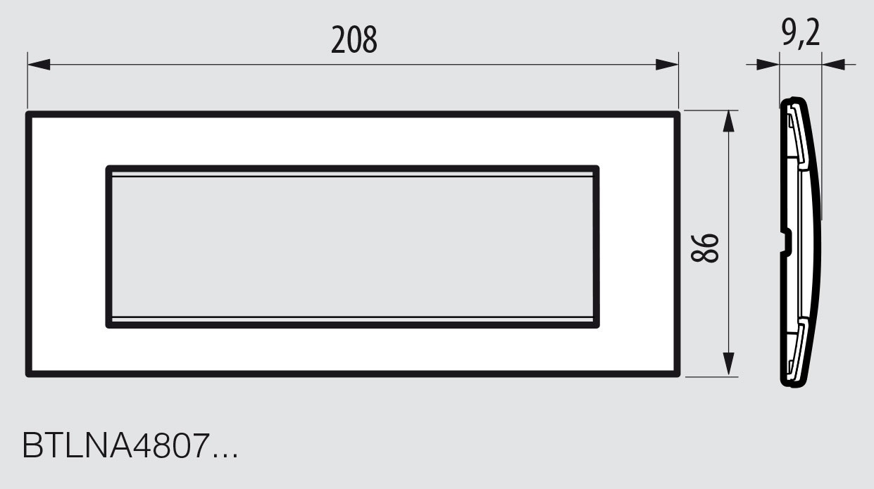 BTicino Livinglight Placca Rettangolare 7 Moduli Bianca LNA4807BI - Dimensioni 86x208 mm, Materiale Tecnopolimero