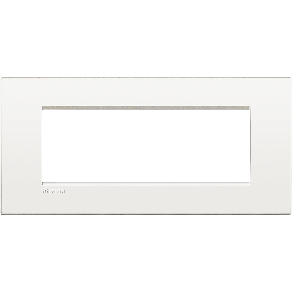 BTicino LNC4807BN Placca Livinglight Air 7 Moduli, Bianco Puro, Metallo, Spessore 3,5 mm