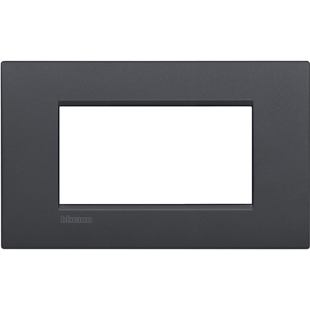 BTicino LNC4804AR Placca Livinglight AIR 4 Moduli Antracite Metallo - Spessore 3,5 mm