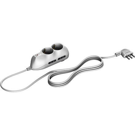 BTICINO Ciabatta Multipresa Elettrica 6 Posti con 4 Prese Bipasso 10/16A e 2 Prese Schuko, Cavo 1,5m, Interruttore, Bianco