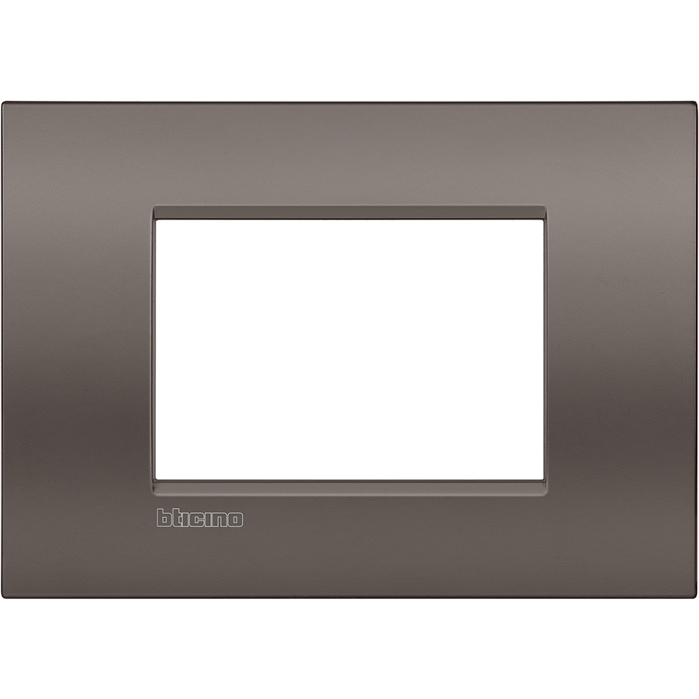 Bticino LNC4803CY Placca Livinglight Air 3 Moduli Argilla - Metallo, Spessore 3.5 mm