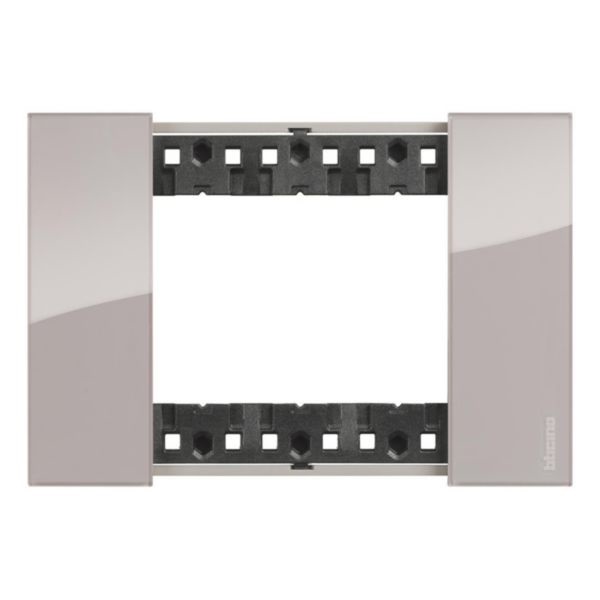 BTicino KA4803DM Placca Living Now 3 Moduli Colore Aura in Plastica Bimaterica