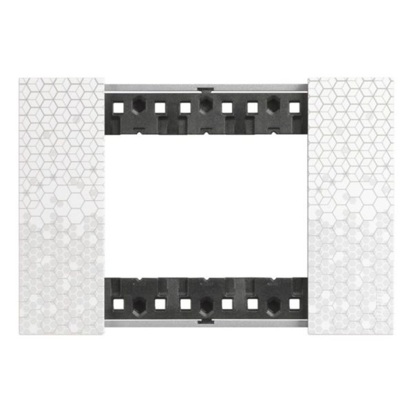 Bticino KA4803MW Living Now - Placca 3 Moduli, Colore Pixel, Plastica Effetto Pixel, Dimensioni 86x125 mm