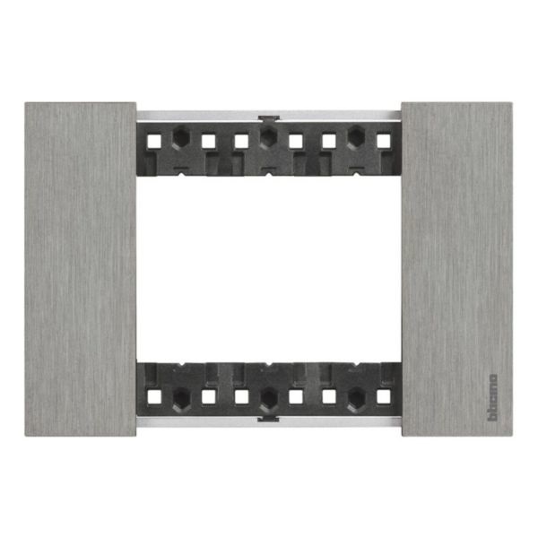 BTicino KA4803ZG Living Now - Placca 3 Moduli in Zama Colore Acciaio, Design Moderno