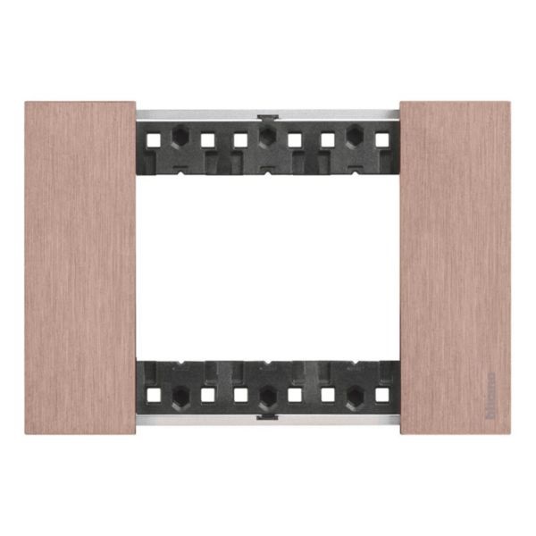 BTicino Living Now KA4803ZM - Placca 3 Moduli in Rame, Design Innovativo, Dimensioni 86x125x10 mm