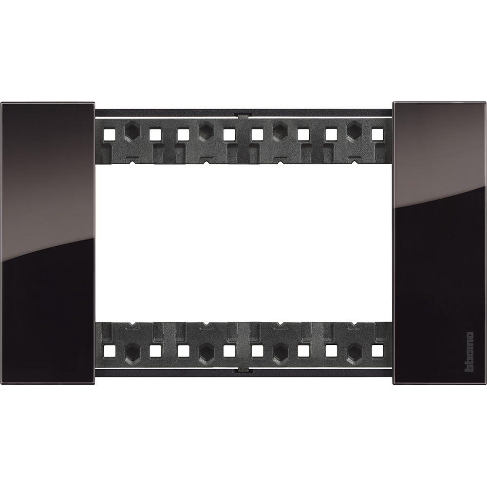 Bticino KA4804DG - Placca 4 Moduli Notte in Plastica Bimaterica, 147.5 x 86 x 20 mm