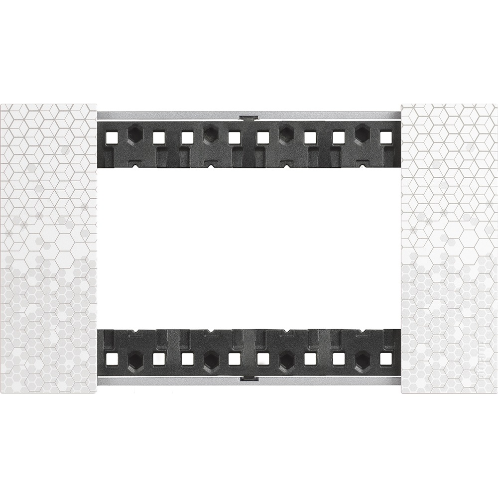 BTicino KA4804MW Living Now - Placca 4 Moduli, Colore Pixel, Plastica Effetto Pixel, Dimensioni 147.5 x 86 x 20 mm
