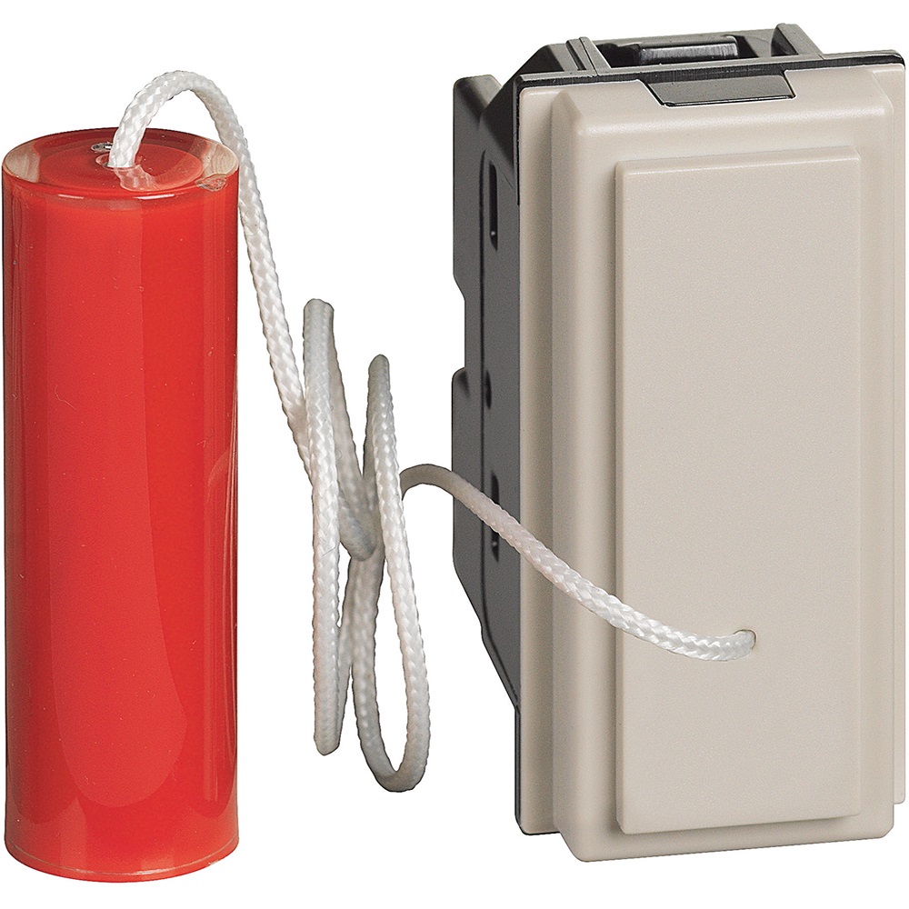 Bticino KM4033 Pulsante a Tirante 10A 250Vac, 1 Polo (NO) e 1 Polo (NC), 1 Modulo, Colore Sabbia, Serie Living Now