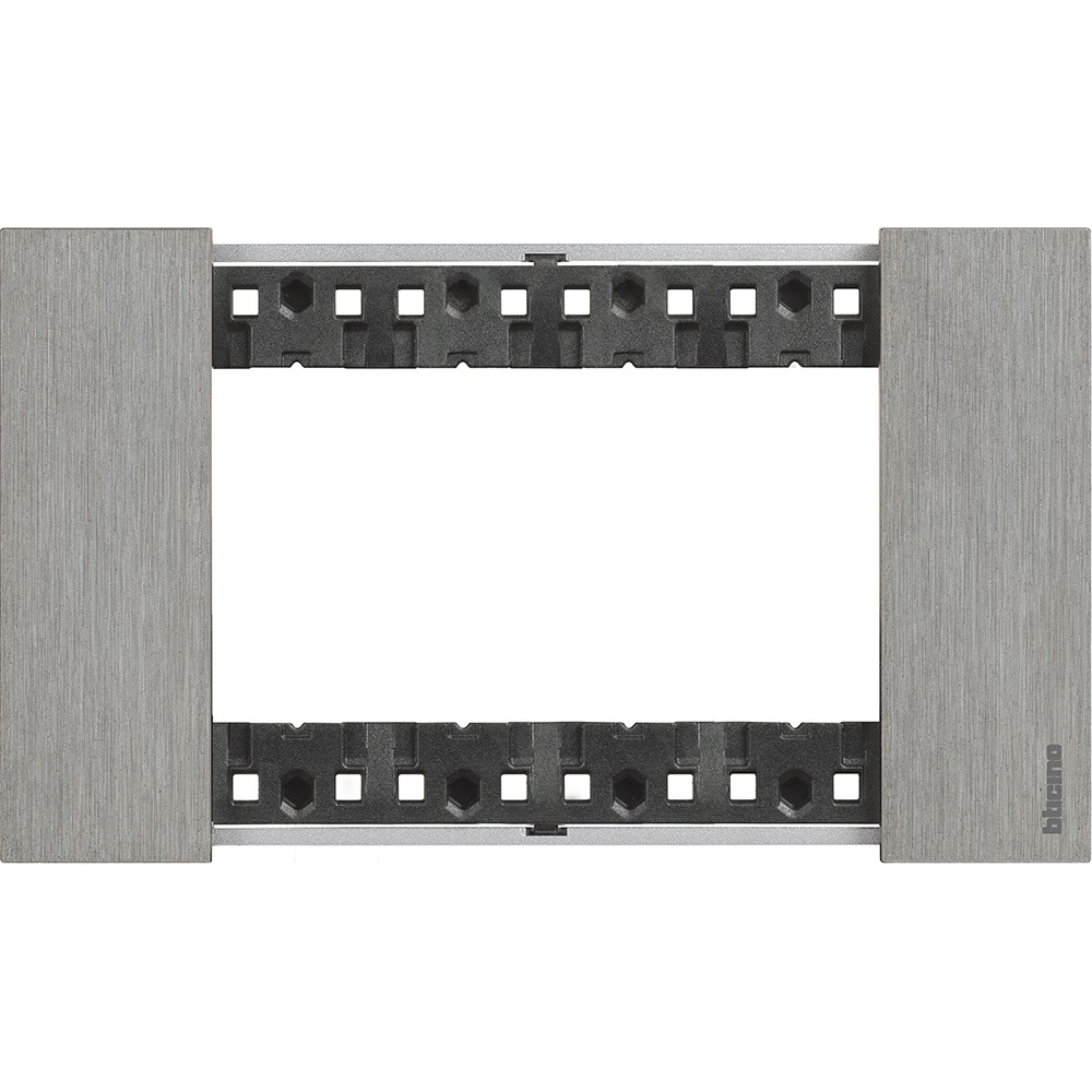 Bticino Living Now - Placca 4 Moduli in Acciaio, Dimensioni 147.5 x 86 x 20 mm