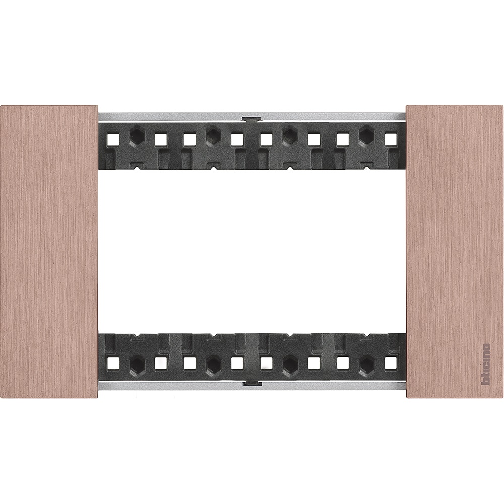 Bticino KA4804ZM Living Now - Placca 4 Moduli in Rame, Dimensioni 147.5 x 86 x 20 mm, Materiale Zama