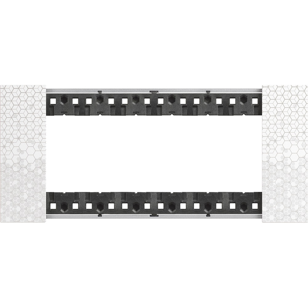 BTICINO Living Now Placca 6 Moduli Colore Pixel KA4806MW - Plastica Effetto Pixel, Dimensioni 86mm x 192.5mm