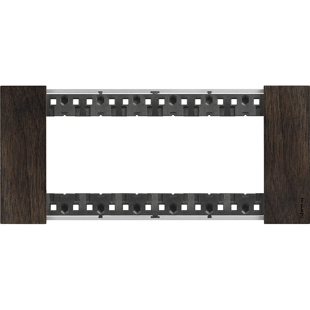Bticino KA4806LG Placca per Punto Luce 6 Moduli Serie Living Now in Legno Color Noce - Design Innovativo e Eco-Compatibile