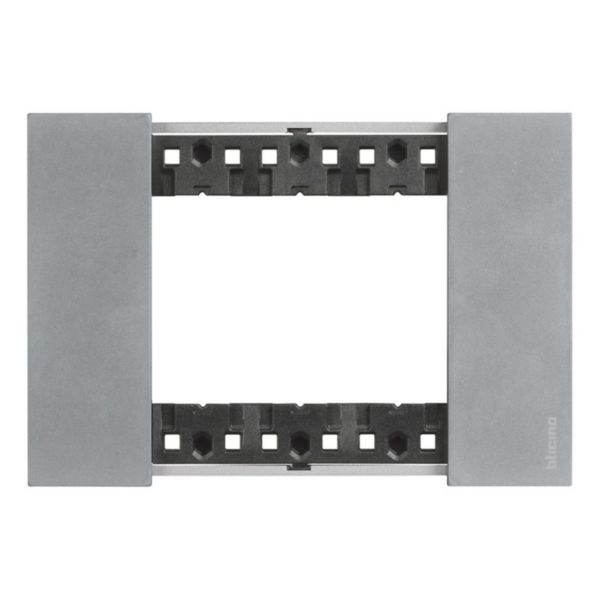 BTicino KA4803NW Living Now - Placca 3 Moduli in Zama Colore Moon, Dimensioni 86x125x10 mm