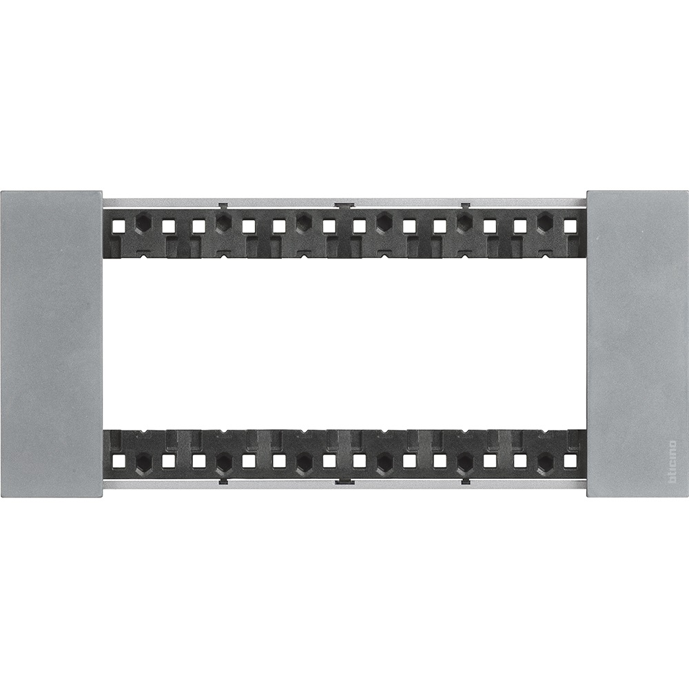 BTicino KA4806NW Placca Living Now 6 Moduli Colore Moon in Plastica Bimaterica - Dimensioni 86x192.5 mm