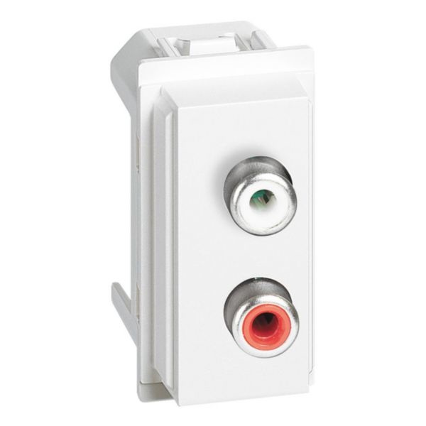 BTicino KW4269R Modulo Doppio RCA 1 Modulo - Serie Living Now - Colore Bianco