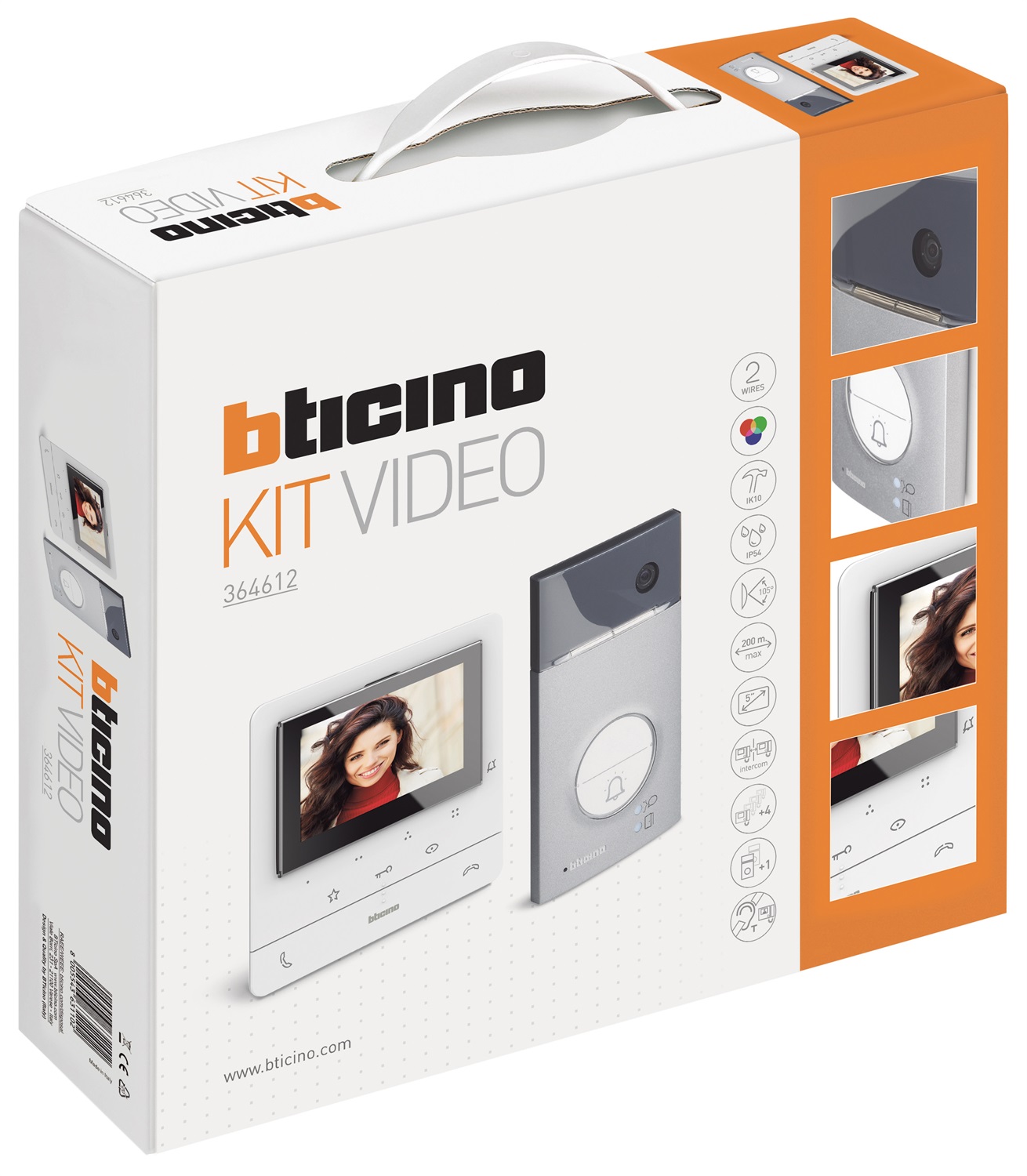 BTicino Kit Video Monofamiliare Classe 100V16E con Pulsantiera Linea 3000 e Telecamera a Colori Grandangolare