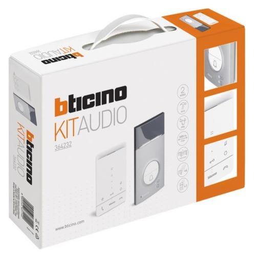 BTicino 364232 Kit Audio Monofamiliare Classe 100A16E con Pulsantiera Linea 3000, Illuminazione LED, IP 54, IK 10
