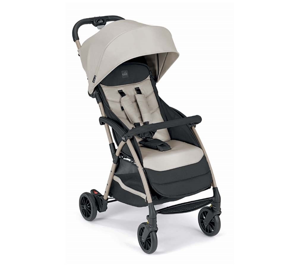 Cam Giramondo - Passeggino Leggero e Compatto Beige, Fino a 22 Kg, Schienale Reclinabile, Poggiapiedi Regolabile, Cappotta Parasole
