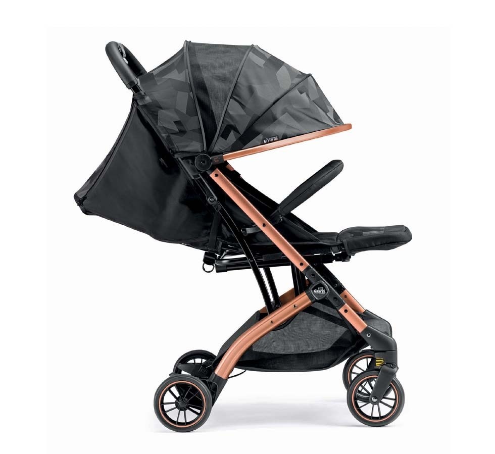 Cam Compass 2.0 Passeggino Leggero e Compatto Pieghevole - Jacquard Nero, da 0 a 4 Anni, 22 kg, Telaio in Alluminio