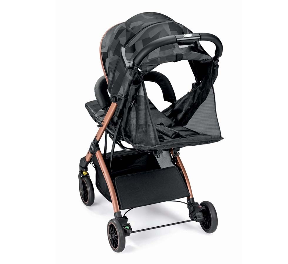 Cam Compass 2.0 Passeggino Leggero e Compatto Pieghevole - Jacquard Nero, da 0 a 4 Anni, 22 kg, Telaio in Alluminio