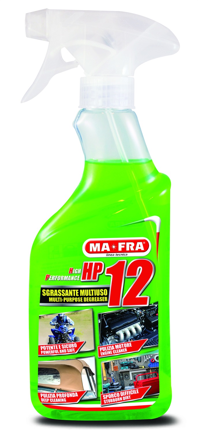 Ma-Fra HP12 Sgrassatore Universale Multiuso 500ml - Formula Attiva, Adatto a Tutte le Superfici, Potente e Sicuro per Auto, Moto e Camper