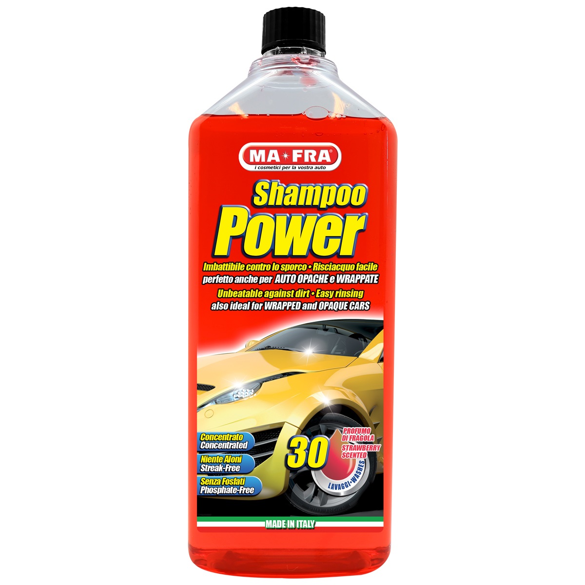 MAFRA Shampoo Power Superconcentrato per Auto 1000 ml - Sgrassante, Facile da Risciacquare, Fino a 30 Lavaggi