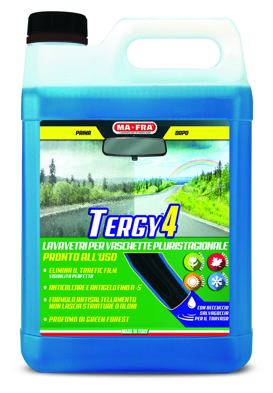MA-FRA Tergy 4 Liquido Lavavetri Pluristagionale Pronto all'Uso 4,5L Antigelo fino a -5°C