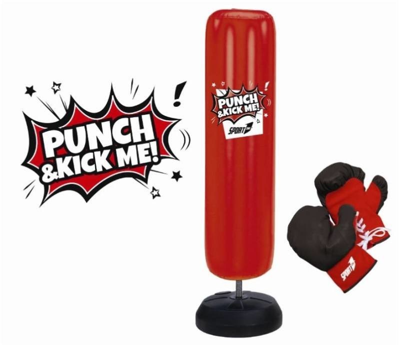Mandelli Punch Bag Gonfiabile per Bambini - Altezza 150 cm, Diametro 43 cm, Inclusi Guanti 8 oz, Base da 20 kg