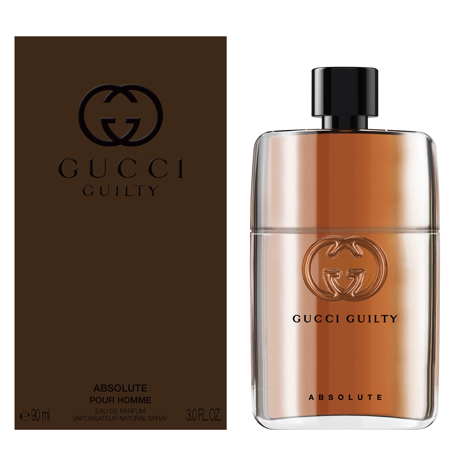 Gucci Guilty Absolute Eau de Parfum 90 ml - Fragranza Orientale Legnosa per Uomo con Note di Cuoio e Patchouli