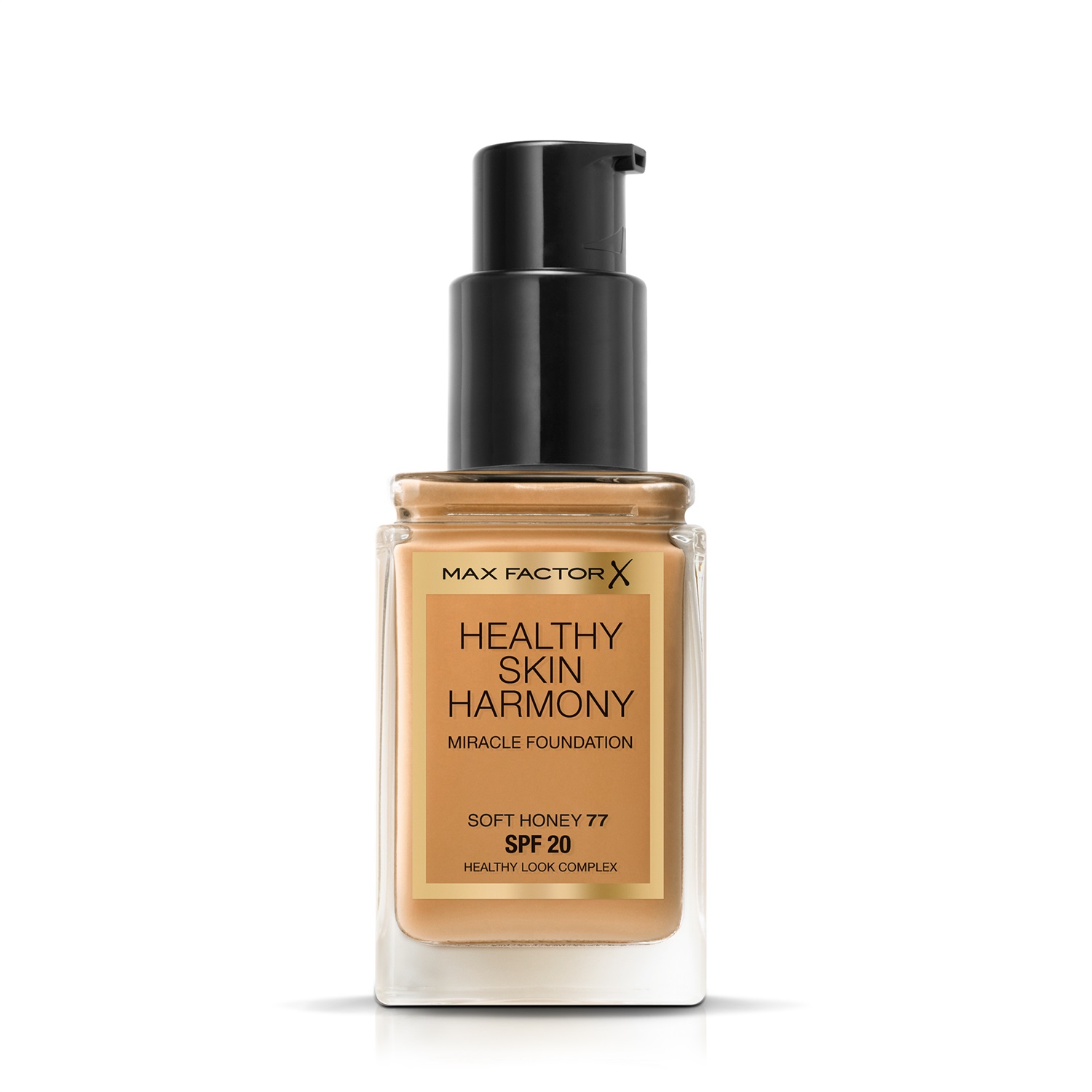 Max Factor Fondotinta Liquido Healthy Skin Harmony, Soft Honey 77, 30ml, Idratante a Lunga Durata con SPF 20
