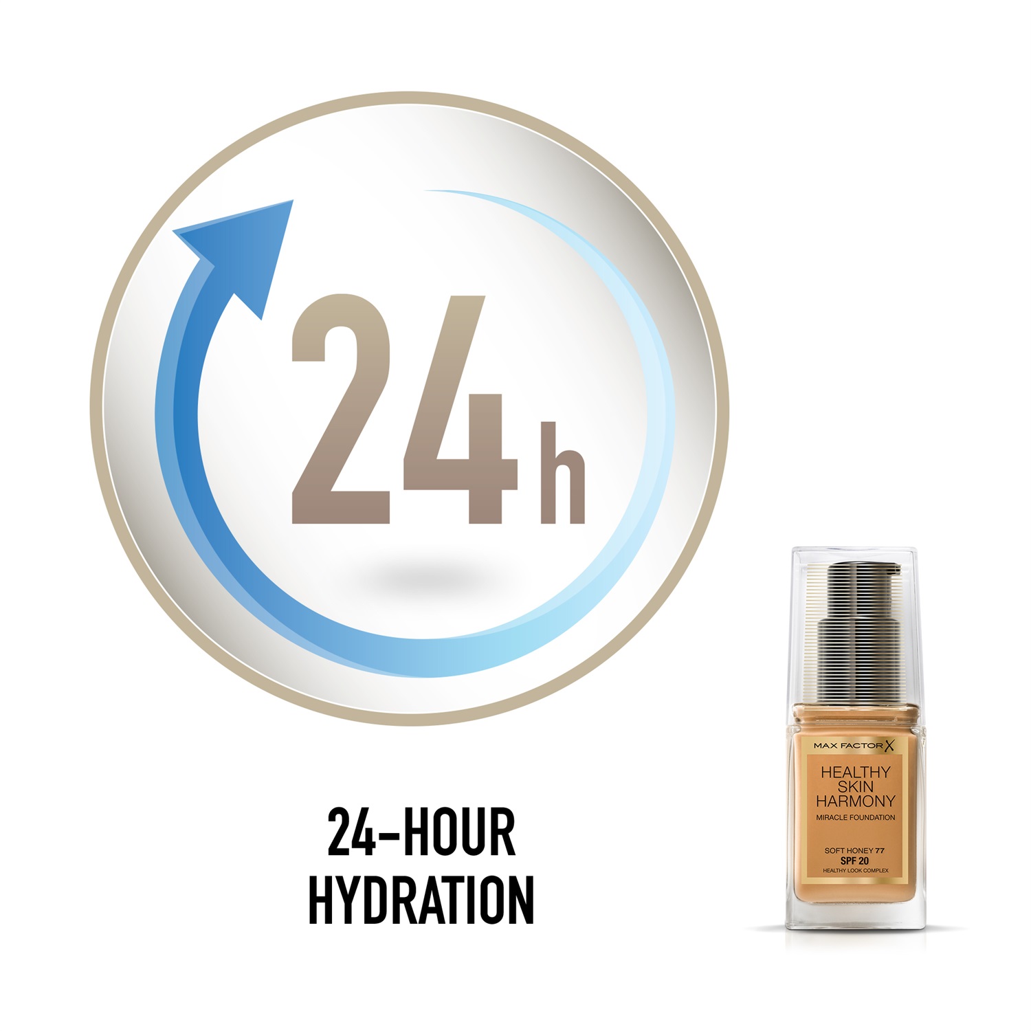 Max Factor Fondotinta Liquido Healthy Skin Harmony, Soft Honey 77, 30ml, Idratante a Lunga Durata con SPF 20