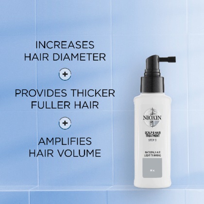 Nioxin Sistema 1 Trattamento per Cuoio Capelluto e Capelli Naturali 100 ml - Rinvigorente e Volumizzante per Diradamento Lieve