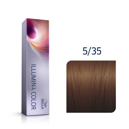 Wella Illumina Color 5/35 Light Gold Mahogany Brown - Colorazione Permanente 60 ml con Tecnologia MICROLIGHT per Brillantezza Eccezionale